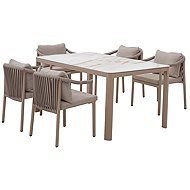 Rojaplast Boise aluminium dining set cappuccino - Garden Furniture