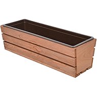 Rojaplast Chest modern 51 cm with plastic pot brown - Flower Box