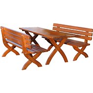 ROJAPLAST Set of garden furniture STRONG 1st table + 2 benches - Garden Furniture