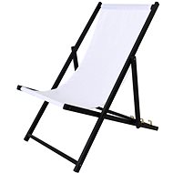 ROJAPLAST Garden deckchair BAHAMA, black stained, white - Garden Lounger