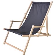 ROJAPLAST Garden armchair BAHAMA, with arms, natural, graphite - Garden Armchair