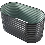 ROJAPLAST Raised garden bed, oval, steel, anthracite 160 × 80 × 82 cm - Raised Garden Bed