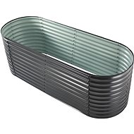 ROJAPLAST Raised bed, oval, steel, anthracite 240 × 80 × 82 cm - Raised Garden Bed
