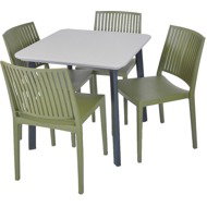 ROJAPLAST Garden furniture set ITALIA BALCONY garden table 1 + 4 garden chairs BARS - Garden Furniture