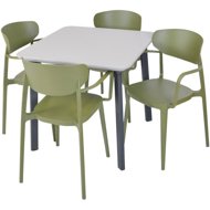 ROJAPLAST Garden furniture set ITALIA BALCONY garden table 1 + 4 garden chairs MARE ARMCHAIR - Garden Furniture