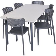 ROJAPLAST Garden furniture set ITALIA DINING garden table 1 + 6 garden chairs AIRE - Garden Furniture