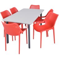ROJAPLAST Garden furniture set ITALIA DINING garden table 1 + 6 garden chairs BILROS - Garden Furniture