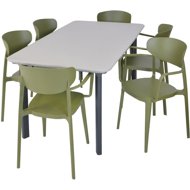 ROJAPLAST Garden furniture set ITALIA DINING garden table 1 + 6 garden chairs MARE ARMCHAIR - Garden Furniture