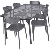 ROJAPLAST Garden furniture set ZWMT-24 garden table 1 + 6 garden chairs AIRE - Garden Furniture