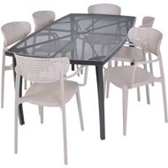 ROJAPLAST Garden furniture set ZWMT-24 garden table 1 + 6 garden chairs AIRE ARMCHAIR - Garden Furniture