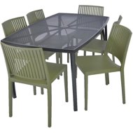 ROJAPLAST Garden furniture set ZWMT-24 garden table 1 + 6 garden chairs BARS - Garden Furniture