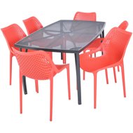 ROJAPLAST Garden furniture set ZWMT-24 garden table 1 + 6 garden chairs BILROS - Garden Furniture