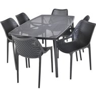 ROJAPLAST Garden furniture set ZWMT-24 garden table 1 + 6 garden chairs BILROS - Garden Furniture