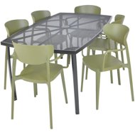 ROJAPLAST Garden furniture set ZWMT-24 garden table 1 + 6 garden chairs MARE ARMCHAIR - Garden Furniture