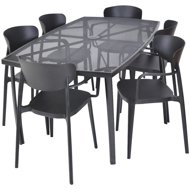 ROJAPLAST Garden furniture set ZWMT-24 garden table 1 + 6 garden chairs MARE ARMCHAIR - Garden Furniture