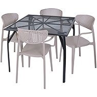 ROJAPLAST Garden furniture set ZWMT-90 garden table 1 + 4 garden chairs AIRE ARMCHAIR - Garden Furniture