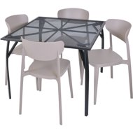 ROJAPLAST Garden furniture set ZWMT-90 garden table 1 + 4 garden chairs MARE - Garden Furniture