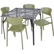 ROJAPLAST Garden furniture set ZWMT-90 garden table 1 + 4 garden chairs MARE ARMCHAIR - Garden Furniture