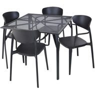 ROJAPLAST Garden furniture set ZWMT-90 garden table 1 + 4 garden chairs MARE ARMCHAIR - Garden Furniture