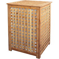 MSV Bamboo laundry basket, with white bag, 58cm - Laundry Basket