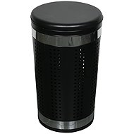 MSV laundry basket with padded lid 46L, black - Laundry Basket