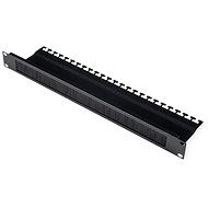 Roline 19" cable entry 1U, brush, black - Cable Organiser