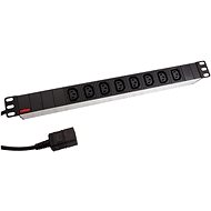 Roline 19" power panel 1U, 8 × socket C13, fork C20, aluminium, cable 2 m - Surge Protection Socket Strip