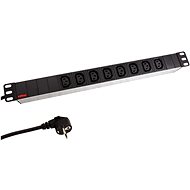 Roline 19" power panel 1U, 8 × socket C13, aluminium, 2 m cable - Surge Protection Socket Strip