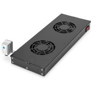 ROLINE 19" Ventilation unit, 2× fan, black - Fan