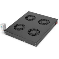 ROLINE 19" Ventilation unit, 4× fan, black - Fan