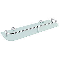 Nimco Bathroom and shower shelf 40 cm with railing - glass metal Bormo BR-11091AX-40-26 - Bathroom Shelf