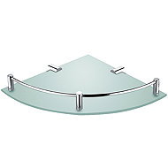 Nimco Corner bathroom and shower shelf with railing - glass metal Bormo BR-11091RA-26 - Bathroom Shelf