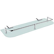 Nimco Bathroom and shower shelf 40 cm with enclosure - glass metal Kibo Ki-14091AX-40-26 - Bathroom Shelf