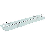 Nimco Bathroom and shower shelf 50 cm with railing - glass metal Kibo Ki-14091AX-50-26 - Bathroom Shelf