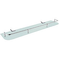 Nimco Bathroom and shower shelf 60 cm with railing - glass metal Kibo Ki-14091AX-60-26 - Bathroom Shelf