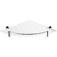 Nimco Corner bathroom and shower shelf with railing - glass metal Bormo BR-11091RBX-26 - Bathroom Shelf