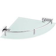 Nimco Corner bathroom and shower shelf with railing - glass metal Keira KE-22091RA-26 - Bathroom Shelf