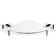 Nimco Corner bathroom and shower shelf with railing - glass metal Keira KE-22091RBX-26 - Bathroom Shelf
