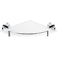Nimco Corner bathroom and shower shelf with railing - glass metal Unix UN-13091RBX-26 - Bathroom Shelf