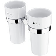 Nimco Double stainless steel toothbrush holder without drilling - ceramic containers Unix chrome UN-13058DKN-26 - Toothbrush Holder