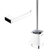 Nimco Set toilet brush and toilet paper holder - ceramic Kibo chrome Ki-set-94KN-26 - Bathroom Accessory Set