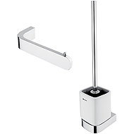 Nimco Set toilet brush and toilet paper holder - ceramic Nikau chrome NK-set-94KN-26 - Bathroom Accessory Set