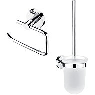 Nimco Stainless steel toilet set - glass without drilling Unix chrome UN-set-94WN-26 - Bathroom Accessory Set