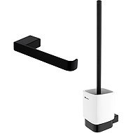 Nimco Set toilet brush and toilet paper holder - ceramic Kibo black Ki-set-94KN-90 - Bathroom Accessory Set