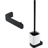 Nimco Set toilet brush and toilet paper holder - ceramic Nikau black NKC-set-94KN-90 - Bathroom Accessory Set