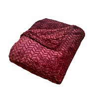 Rosh Microfleece blanket 150 × 220 cm, ZIG ZAG Bordeaux - Blanket