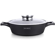 Royalty Line Kastrol nízký s mramorovým povrchem s poklicí 40 cm RL-MR40ML, černý - Casserole Pot