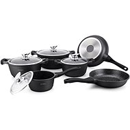 Royalty Line Sada nádobí s mramorovým povrchem 10 ks BS1010M, černá - Kitchenware Set