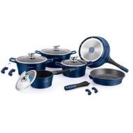 Royalty Line Sada nádobí s mramorovým povrchem 14 ks CLICK SYSTÉM RL-ES1014M-BLUE, modrá - Cookware Set