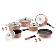Royalty Line Sada nádobí s mramorovým povrchem 14 ks CLICK SYSTÉM RL-ES1014M-COPPER, měděná - Kitchenware Set